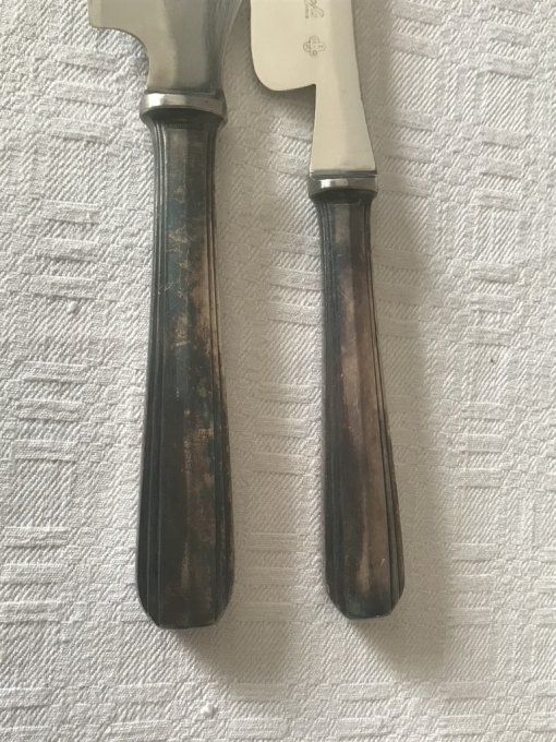 2 couteaux de service, à gateau,  Christofle, modèle América