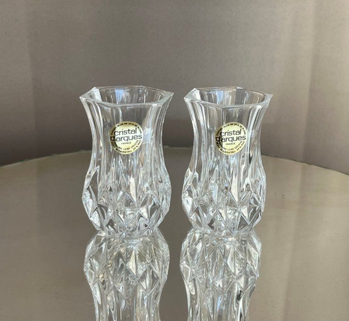 2 minis vases en cristal d'Arques, Neufs