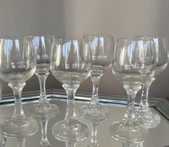 6 Petits verres à vin blanc, porto, en cristal