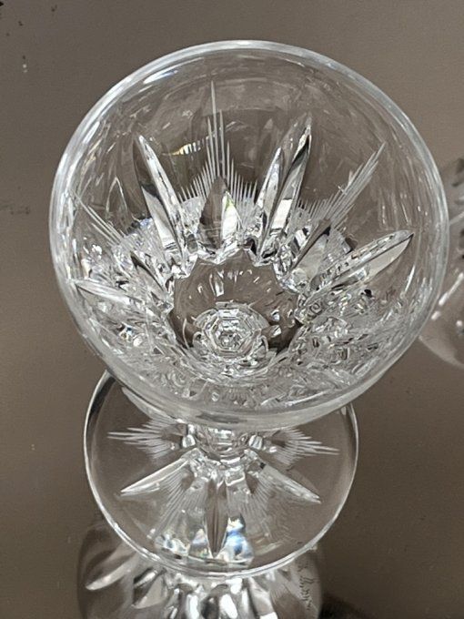 7 anciens verres en cristal taillé gravé, Villeroy et Boch, modèle "Parzival"