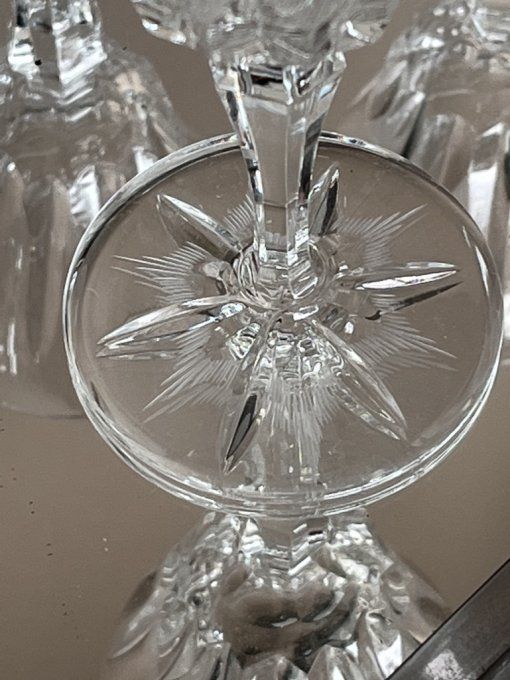 7 anciens verres en cristal taillé gravé, Villeroy et Boch, modèle "Parzival"