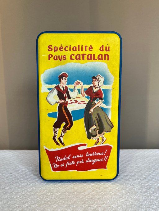 Boîte en métal ancienne, Spécialités du Pays Catalan, L’or, Tourrons, Perpignan