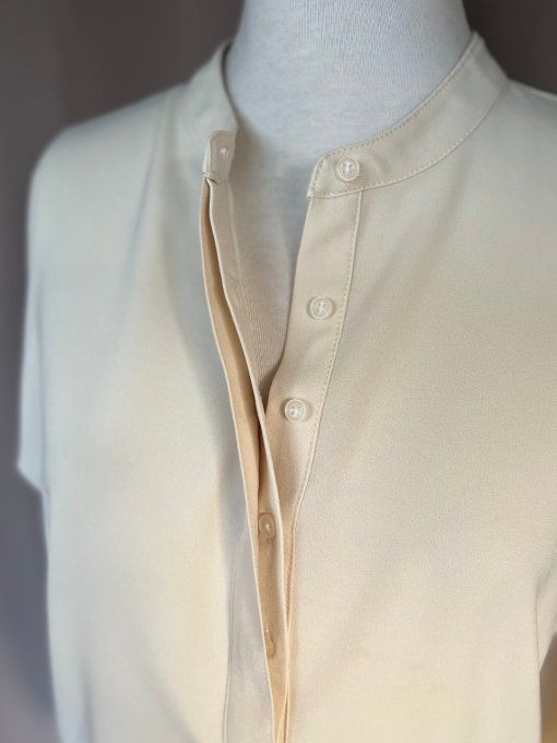 Chemisier à col officier, beige, Galerie Lafayette, Taille 40