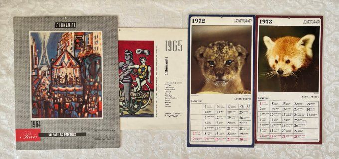 Divers Calendriers vintage, 1964, 1965 1972 ou 1973, Au choix