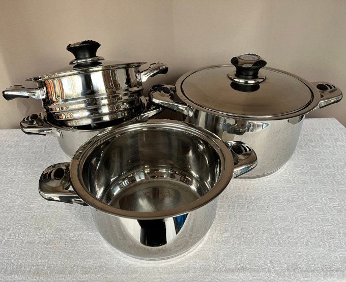 Ensemble de casseroles en acier inoxydable, batterie de cuisine Carl Weill