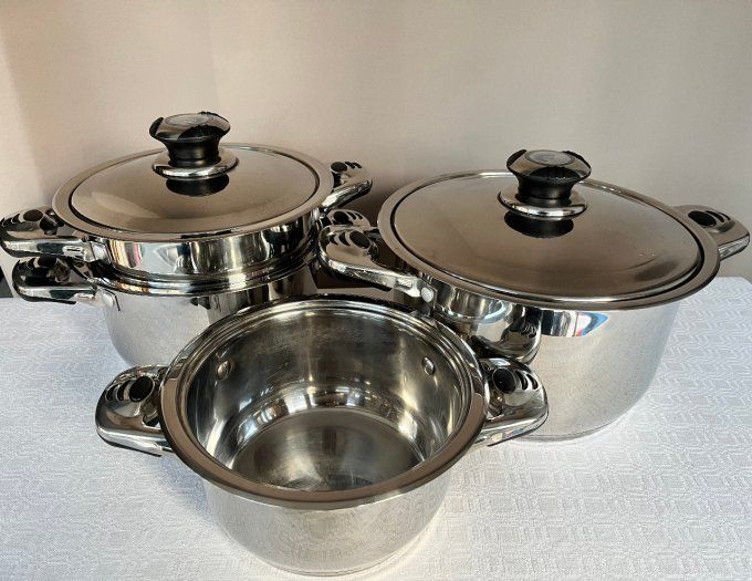 Ensemble de casseroles en acier inoxydable, batterie de cuisine Carl Weill