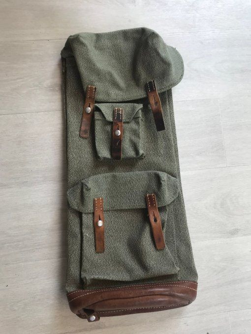 Grand sac à dos vintage de l'armée Suisse, Fruet Zürich, 1965