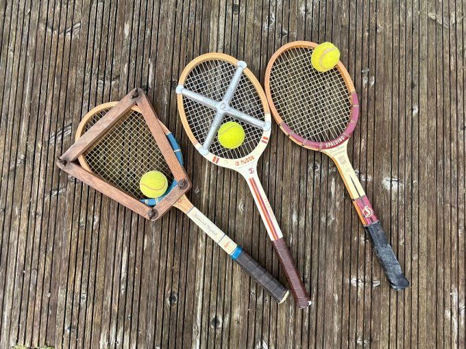 Raquette de tennis vintage en bois, au choix
