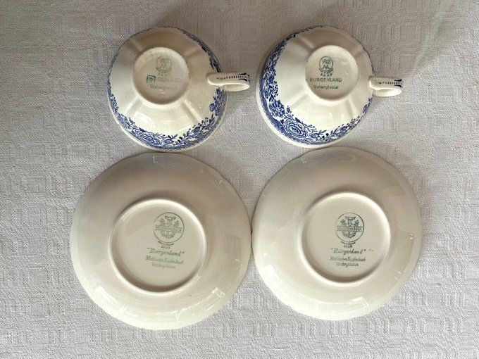 2 Tasses et sous tasses Villeroy et Boch, modèle Burgenland Saar