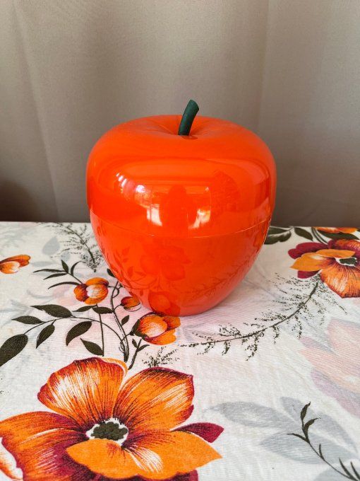 Seau à glace pomme orange vintage des années 70