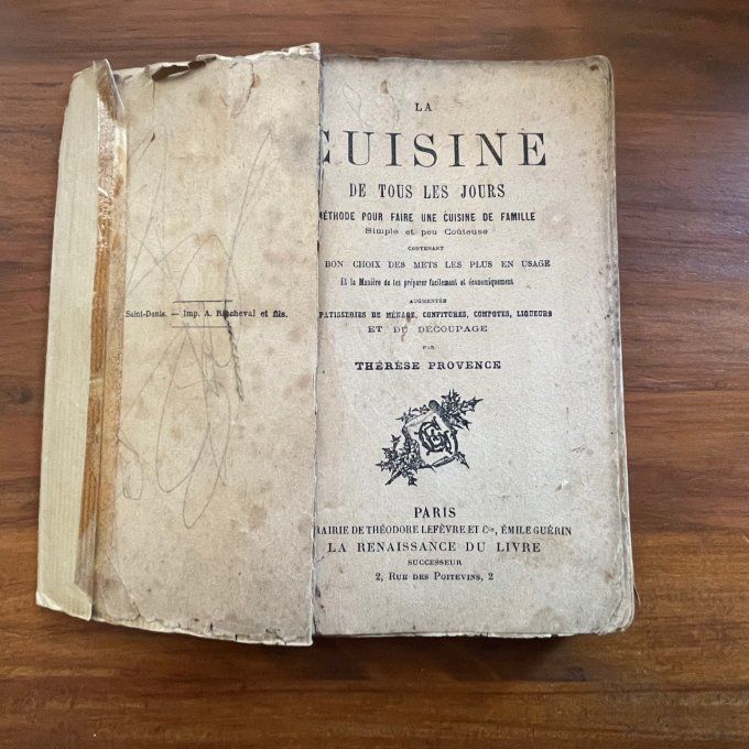Livre ancien La Cuisine de tous les jours par Thérèse Provence, début du XXe siècle