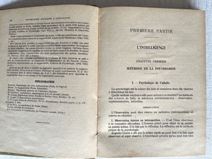 Livre Psychologie appliquée à l'éducation, L. Riboulet, 1940