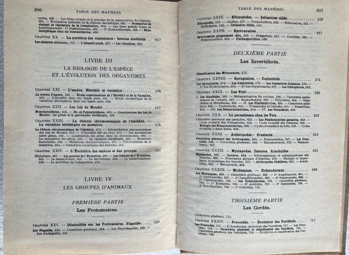 Livre scolaire, Biologie animale, à l'usage des candidats au P. C. B. Marcel Abeloos, 1963