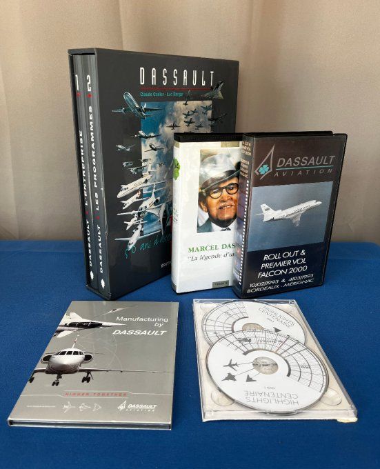 Lot Collection Dassault Aviation - Livres, vidéo VHS et DVD - Histoire & Falcon 2000