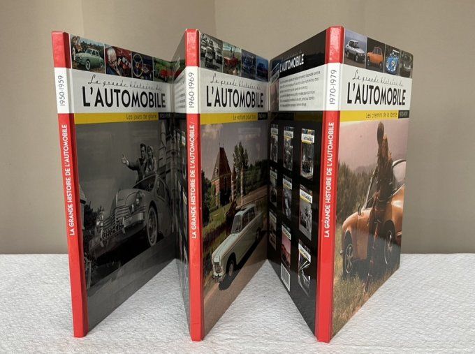 Lot de 3 livres, La grande histoire de l'automobile, de 1950 à 1979