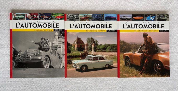 Lot de 3 livres, La grande histoire de l'automobile, de 1950 à 1979