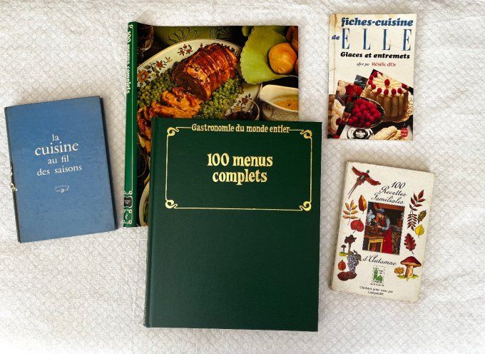 Lot de 4 livres de cuisine vintage - Recettes anciennes et familiales