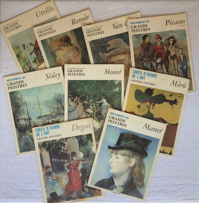 Lot de 9 fascicules vintage Chefs-d’œuvre de l’art Grands peintres