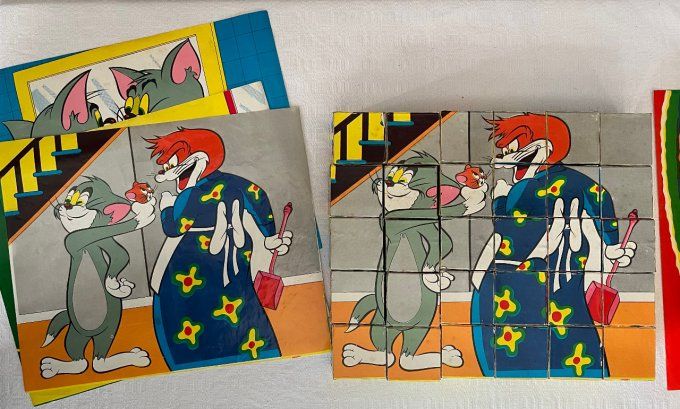 Puzzle, Cubes vintage, Tom and Jerry, exclusivité Juguetes Borras, 1959 ©LOEW'S INC