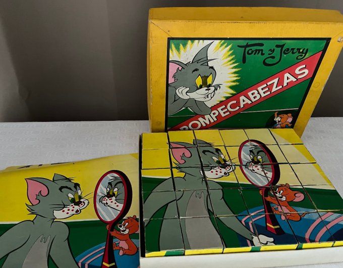 Puzzle, Cubes vintage, Tom and Jerry, exclusivité Juguetes Borras, 1959 ©LOEW'S INC