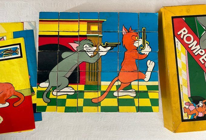 Puzzle, Cubes vintage, Tom and Jerry, exclusivité Juguetes Borras, 1959 ©LOEW'S INC
