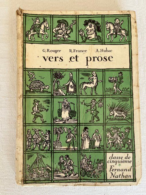 Rare ! Ancien manuel scolaire "Vers et prose" – Classe de 5e – Éd. Fernand Nathan – 1958