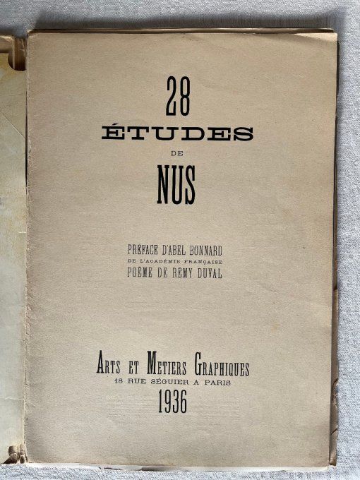 Rare ! Études de nus. Arts et métiers graphiques, Poème de Rémy Duval, 1936