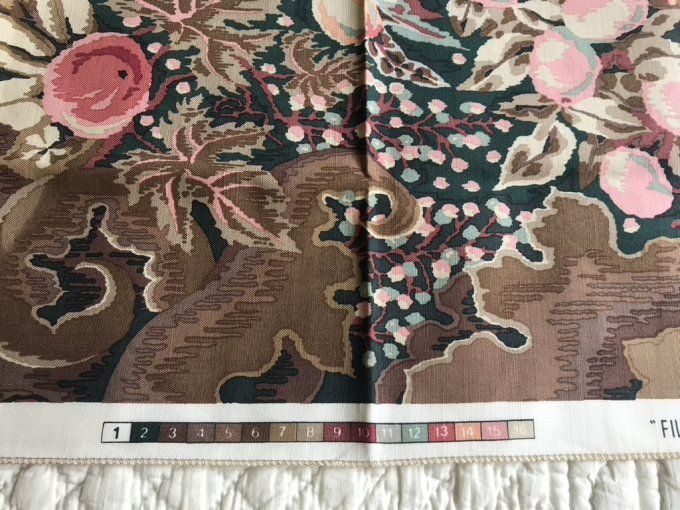 Rare ! Très beau coupon, tissu Brunschwig & Fils, modèle Filoli Tapestry, Coton et lin, Neuf