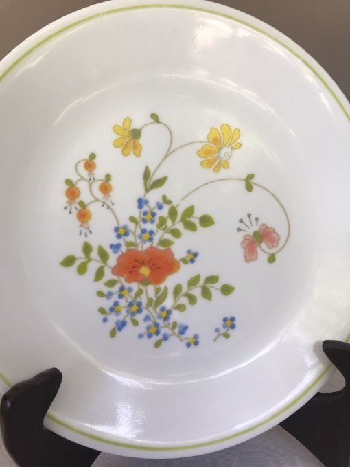 Service de table vintage, assiettes creuses et plates, Corelle by Corning Modèle Wild flowers