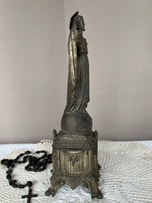 Statuette Religieuse, Christ sur piédestal, Sacré-Coeur, Objet de Dévotion, religion