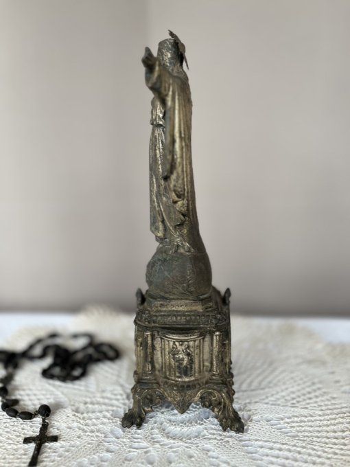 Statuette Religieuse, Christ sur piédestal, Sacré-Coeur, Objet de Dévotion, religion