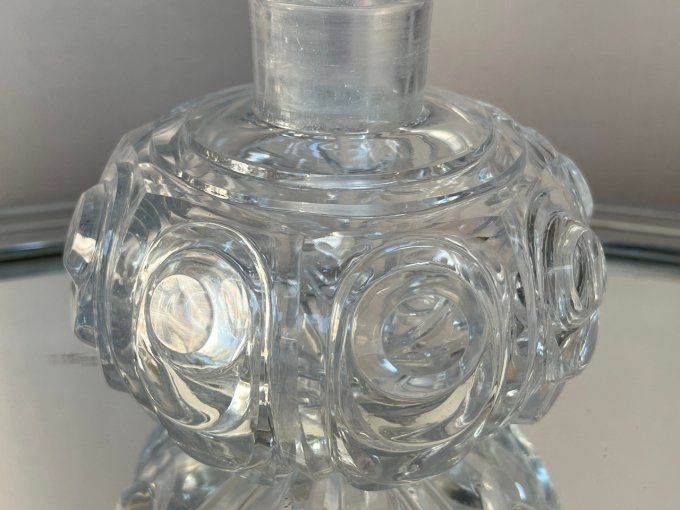 Très beau flacon ancien à parfum, en cristal, attribué à Creusot