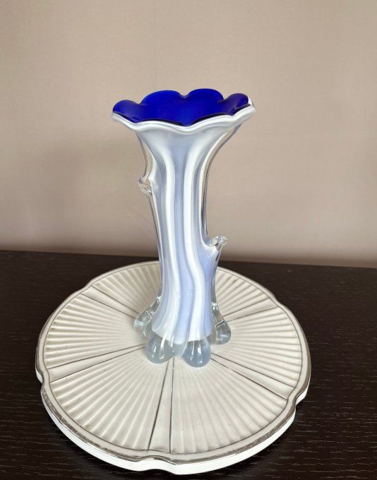 Vase corolle, soliflore en verre de Murano, soufflé main, années 60-70