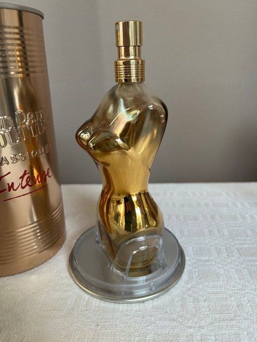 Flacon vide et sa boite, parfum Jean-Paul Gaultier, Classique Intense