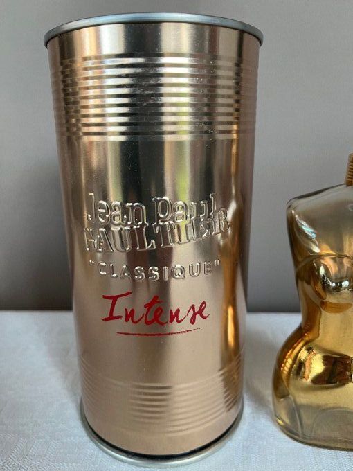 Flacon vide et sa boite, parfum Jean-Paul Gaultier, Classique Intense