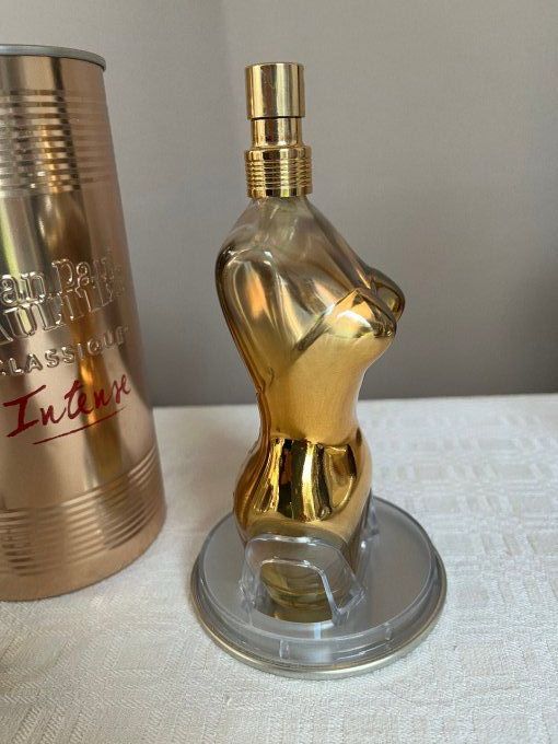 Flacon vide et sa boite, parfum Jean-Paul Gaultier, Classique Intense